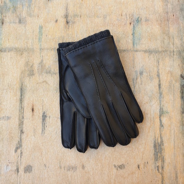 Gala Gloves vyriškos elnio odos pirštinės BLACK/GREY